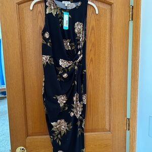 Nine Britton Black Floral Midi Dress